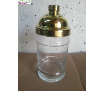 Cam Teşhir Kavanozu 27 cm Pirinç Kapaklı